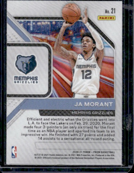 2020-21 Panini Prizm #21 Ja Morant Downtown Bound