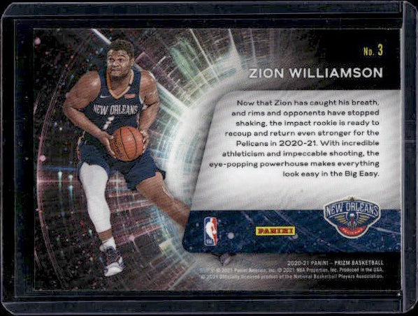 2020-21 Panini Prizm #3 Zion Williamson Sophomore Stars