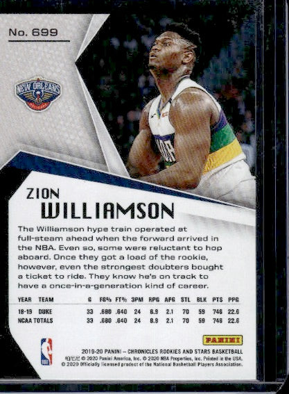 2019-20 Panini Chronicles #699 Zion Williamson RC