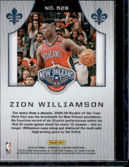 2019-20 Panini Chronicles #529 Zion Williamson RC