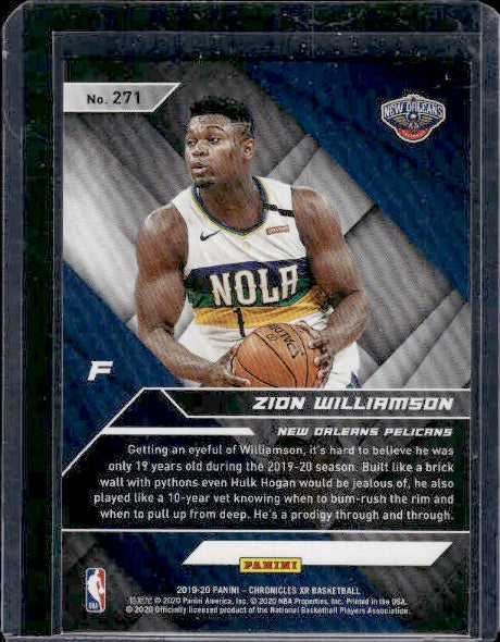 2019-20 Panini Chronicles #271 Zion Williamson RC