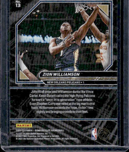 2021-22 Donruss Elite #13 Zion Williamson Power Formulas