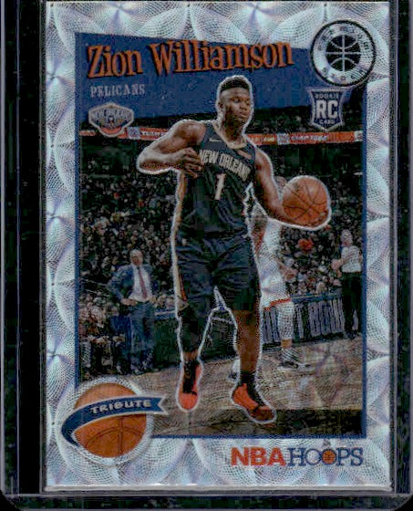 2019-20 Hoops Premium Stock #296 Zion Williamson Prizms Silver Scope RC