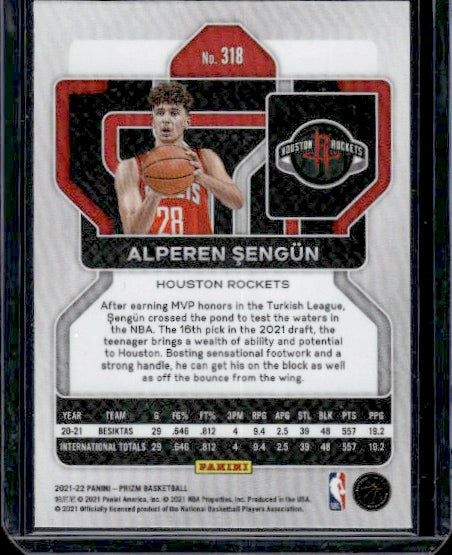 2021-22 Panini Prizm #318 Alperen Sengun RC