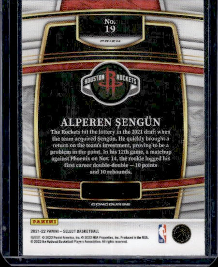 2021-22 Panini Select #19 Alperen Sengun Disco Prizms RC