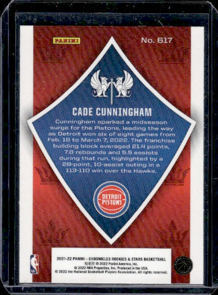 2021-22 Panini Chronicles #617 Cade Cunningham