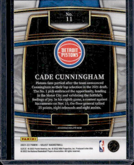 2021-22 Panini Select #11 Cade Cunningham RC