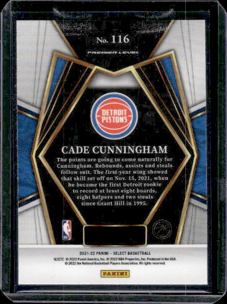 2021-22 Panini Select #116 Cade Cunningham RC