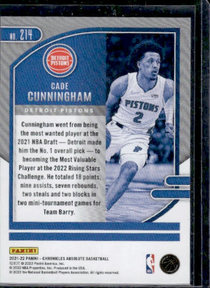 2021-22 Panini Chronicles #214 Cade Cunningham RC