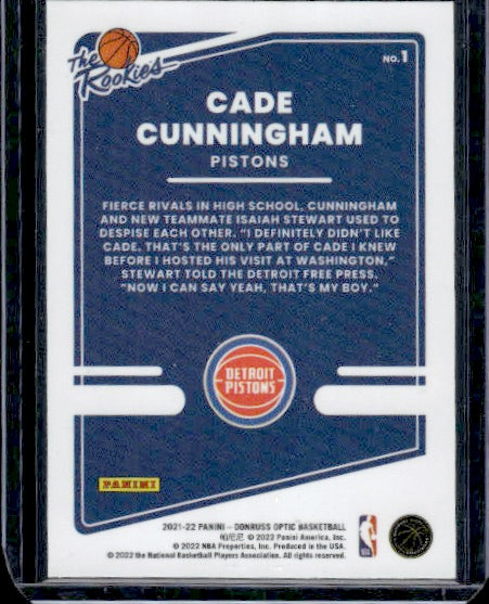 2021-22 Donruss Optic #1 Cade Cunningham The Rookies RC