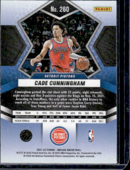 2021-22 Panini Mosaic #260 Cade Cunningham RC