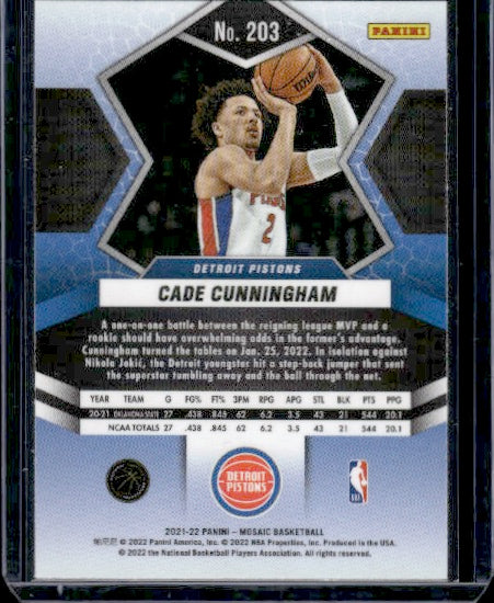 2021-22 Panini Mosaic #203 Cade Cunningham RC