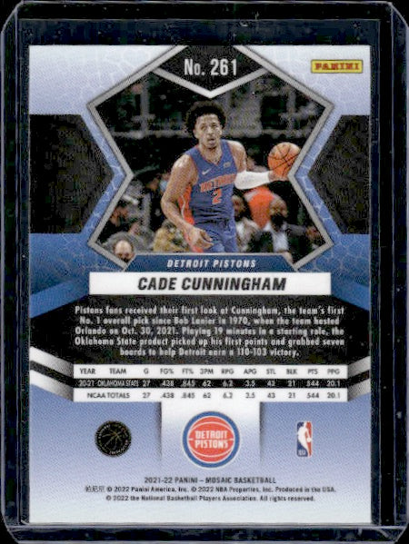 2021-22 Panini Mosaic #261 Cade Cunningham