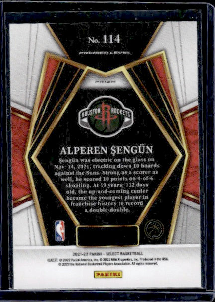 2021-22 Panini Select #114 Alperen Sengun Red Wave Prizms RC