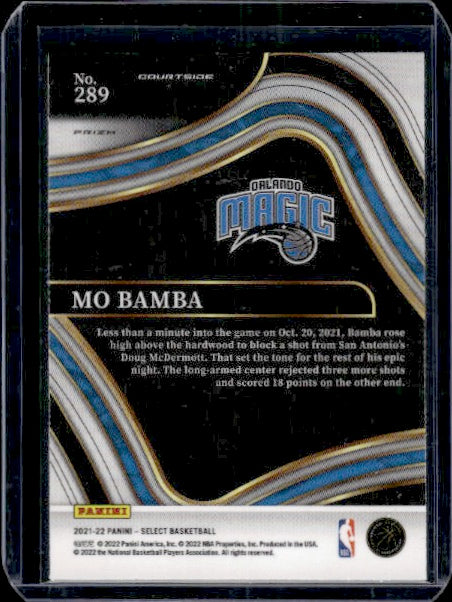 2021-22 Panini Select #289 Mo Bamba Cosmic Prizms