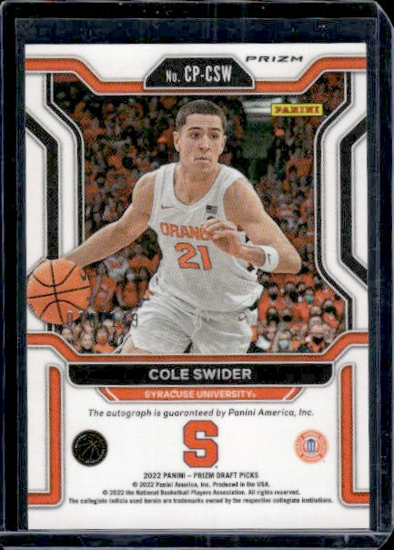 2022 Panini Prizm Draft Picks  Cole Swider College Penmanship Blue #/149 RC