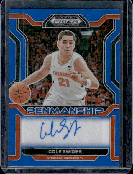 2022 Panini Prizm Draft Picks  Cole Swider College Penmanship Blue #/149 RC