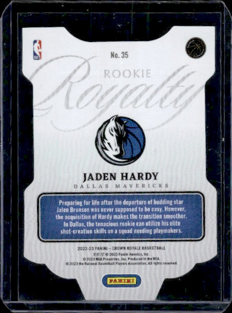 2022-23 Panini Crown Royale #35 Jaden Hardy Rookie Royalty #/99 RC