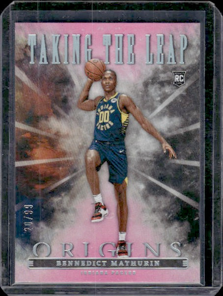 2022-23 Panini Origins #17 Bennedict Mathurin Taking the Leap Pink #/99 RC