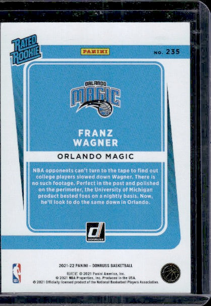 2021-22 Donruss #235 Franz Wagner Holo Laser #/149 RC