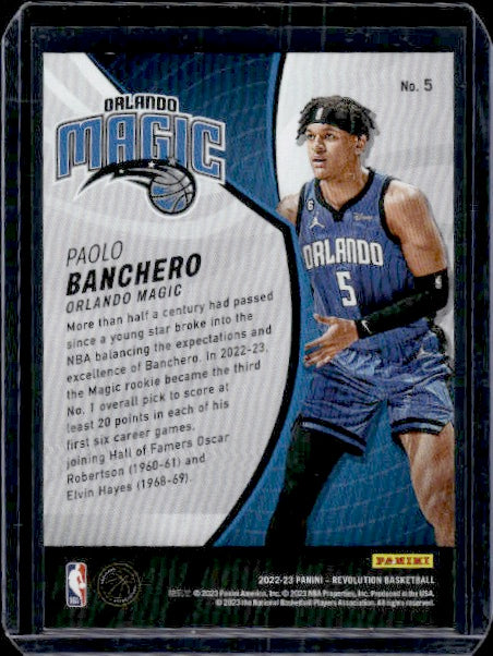 2022-23 Panini Revolution #5 Paolo Banchero Rookie Revolution RC