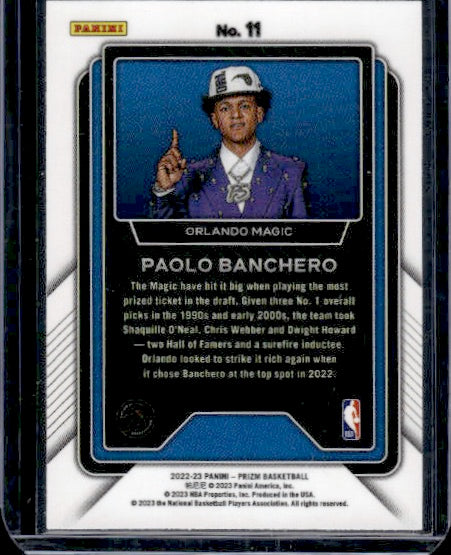 2022-23 Panini Prizm #11 Paolo Banchero Luck of the Lottery RC