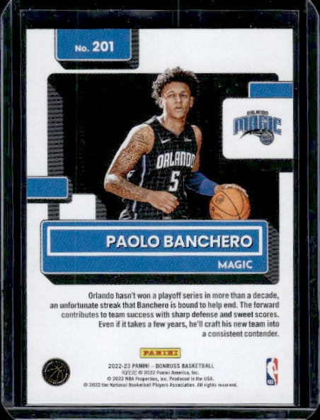 2022-23 Donruss #201 Paolo Banchero RC