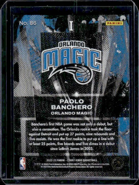 2022-23 Panini Court Kings #86 Paolo Banchero RC