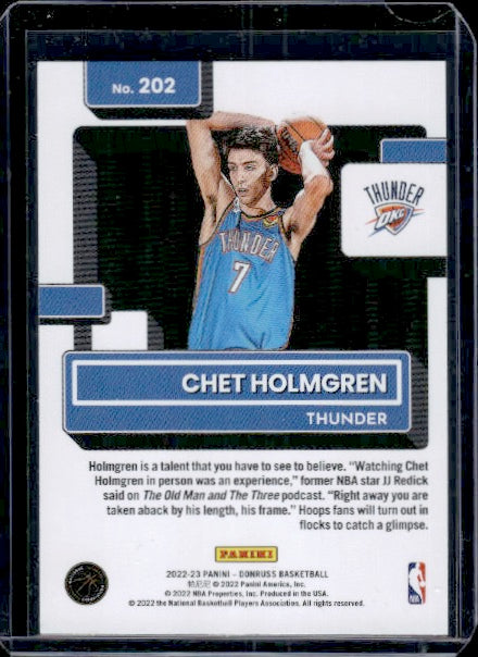 2022-23 Donruss #202 Chet Holmgren RC