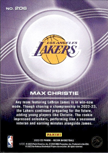 2022-23 Panini Recon #206 Max Christie RC