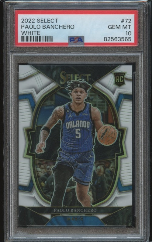 2022-23 Panini Select #72 Paolo Banchero White Prizms PSA 10 #/149 RC