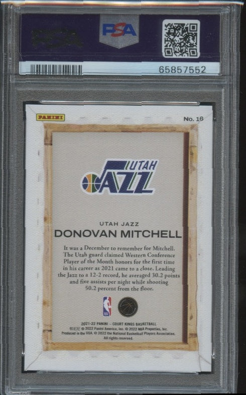 2021-22 Panini Court Kings #16 Donovan Mitchell Blank Slate PSA 10