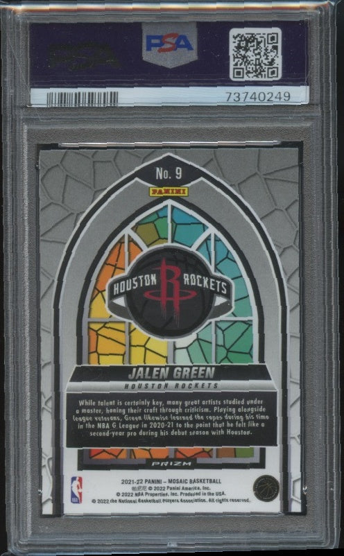 2021-22 Panini Mosaic #9 Jalen Green Stained Glass PSA 10 RC