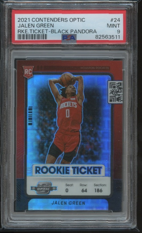 2021-22 Panini Contenders Optic #24 Jalen Green Rookies Black Pandora PSA 9 RC