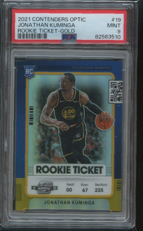 2021-22 Panini Contenders Optic #19 Jonathan Kuminga Rookies Gold PSA 9 #/10 RC