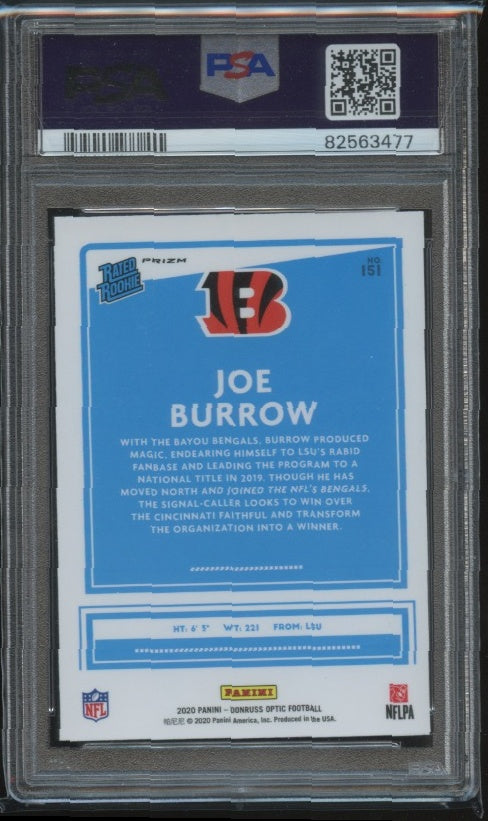 2020 Donruss Optic #151 Joe Burrow Holo PSA 9 RC