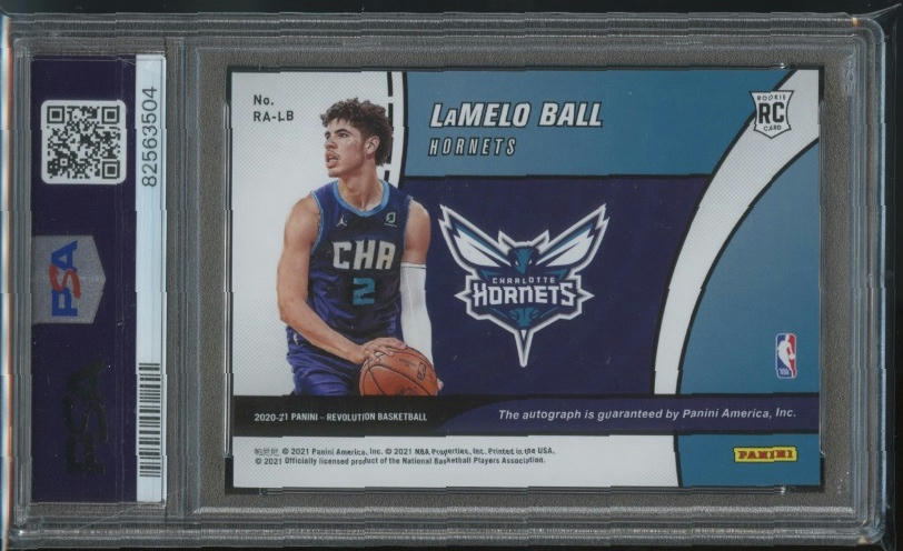 2020-21 Panini Revolution #RA-LB LaMelo Ball Rookie Autographs PSA 9 RC