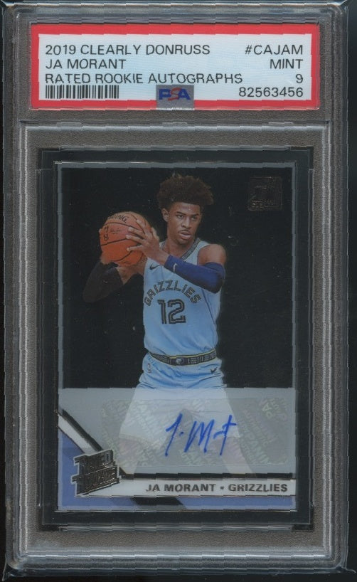 2019-20 Clearly Donruss #CA-JMT Ja Morant Rated Rookie Autographs PSA 9 RC