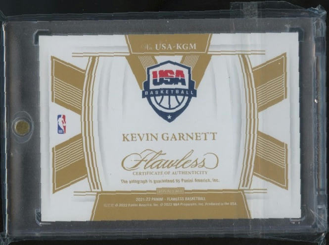 2021-22 Panini Flawless #USA-KGM Kevin Garnett USA Basketball Emerald #/5