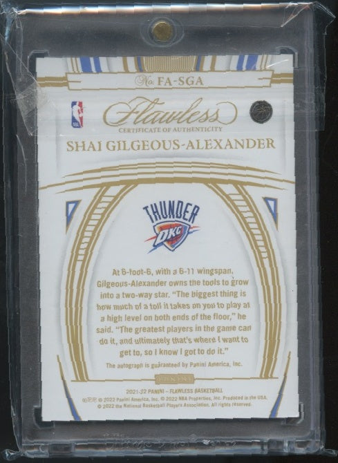 2021-22 Panini Flawless #FA-SGA Shai Gilgeous-Alexander Flawless Auto Ruby #/15