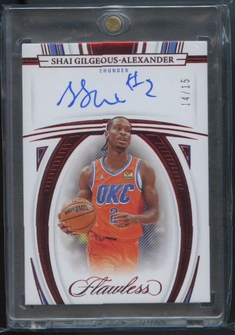 2021-22 Panini Flawless #FA-SGA Shai Gilgeous-Alexander Flawless Auto Ruby #/15