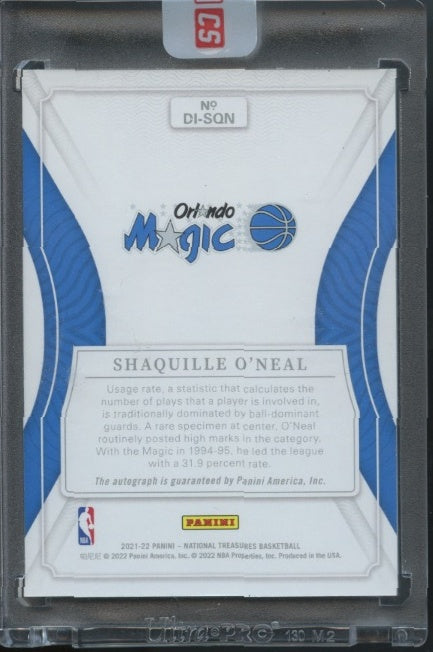 2021-22 Panini National Treasures #DI-SON Shaquille O'Neal Definitive Ink #/49