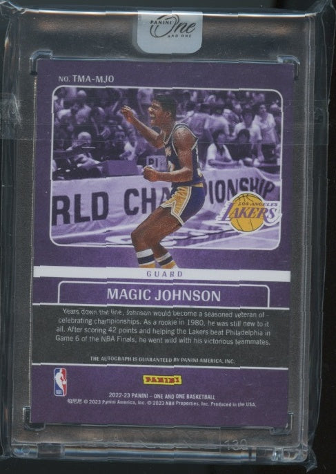 2022-23 One & One #TMA-MJO Magic Johnson Timeless Moments Autographs /49