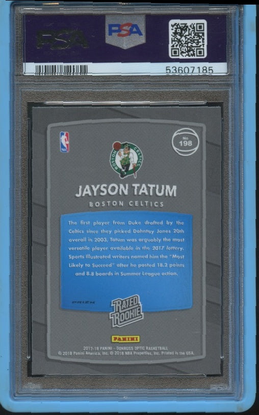 2017-18 Donruss Optic #198 Jayson Tatum Fast Break Holo PSA 10 RC