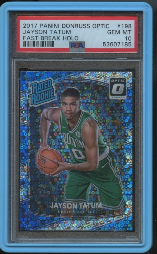 2017-18 Donruss Optic #198 Jayson Tatum Fast Break Holo PSA 10 RC