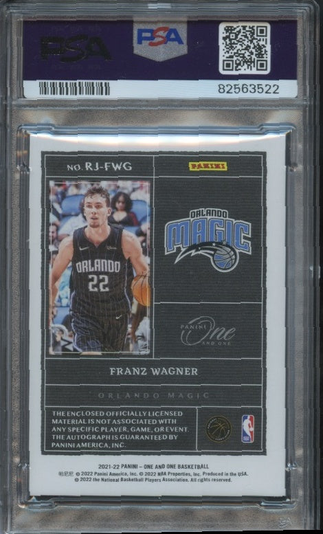 2021-22 Panini One and One #RJ-FWG Franz Wagner RJA Blue PSA 9 #/49 RC