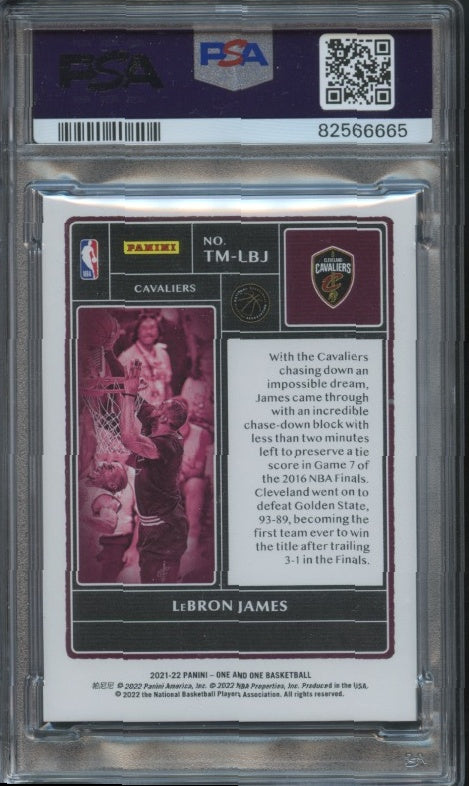 2021-22 Panini One and One #TM-LBJ LeBron James Timeless Moments PSA 9