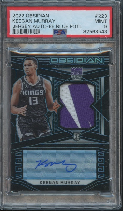 2022-23 Panini Obsidian Keegan Murray Rookie Jersey Ink Auto FOTL PSA 9 #/16 RC