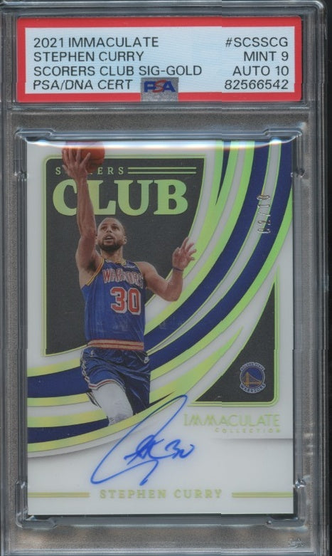 2021-22 Panini Immaculate #SCS-SCG Stephen Curry Scorers Club Gold PSA 9 #/10