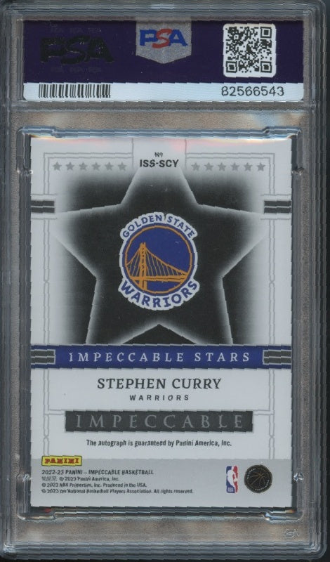 2022-23 Panini Impeccable Stephen Curry Impeccable Stars Signatures PSA 8.5 #/25